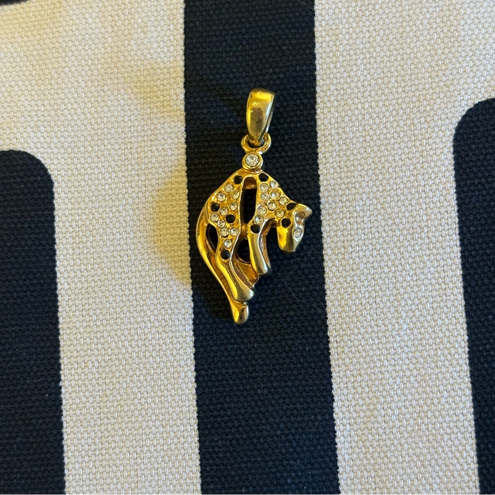 Golden Pendant with Crystal Detailing